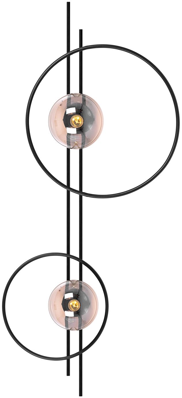 Kaja Corsa lampada da parete 2x40 W nero-ambra K-5347