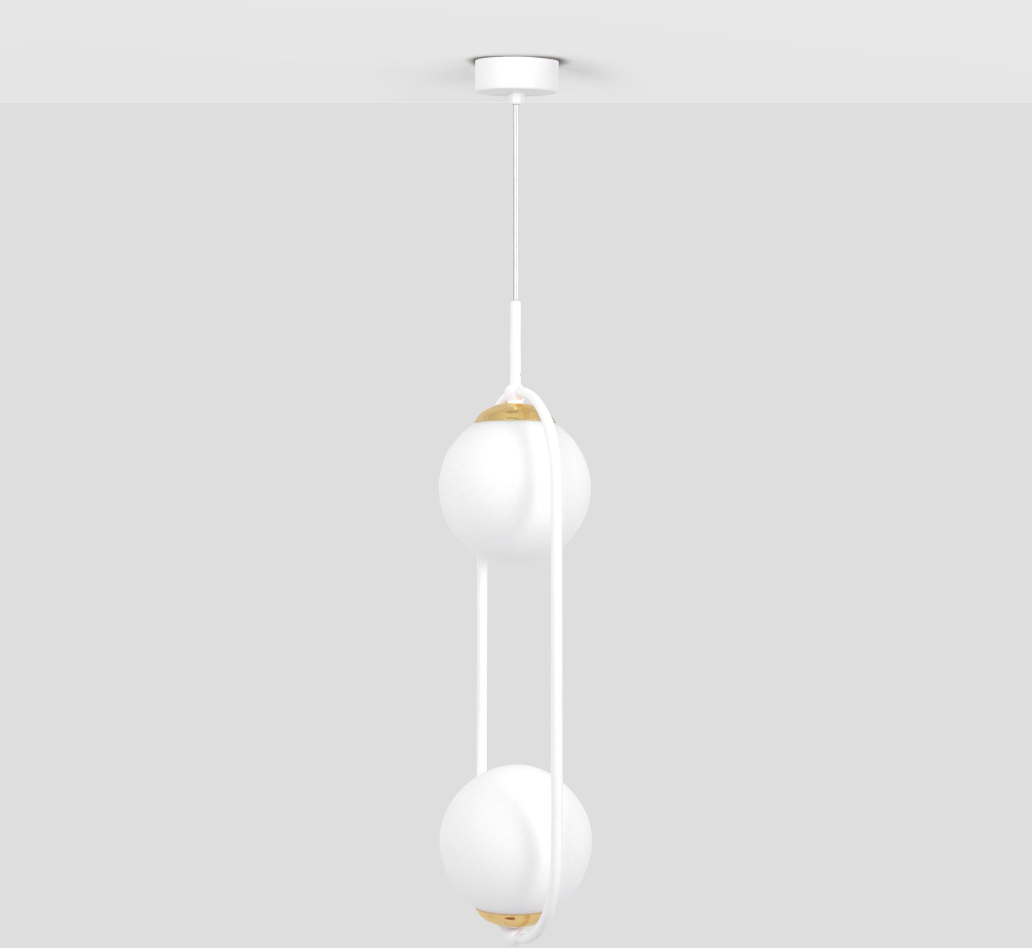 Kaja Arlena lampada sospesa 2x40 W bianco-oro K-5301