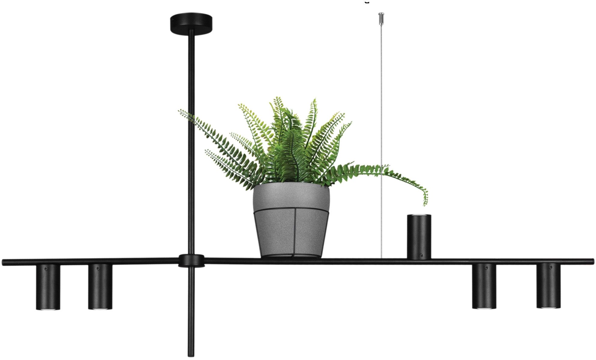 Kaja Rocco lampada sospesa 5x10 W nero K-4757