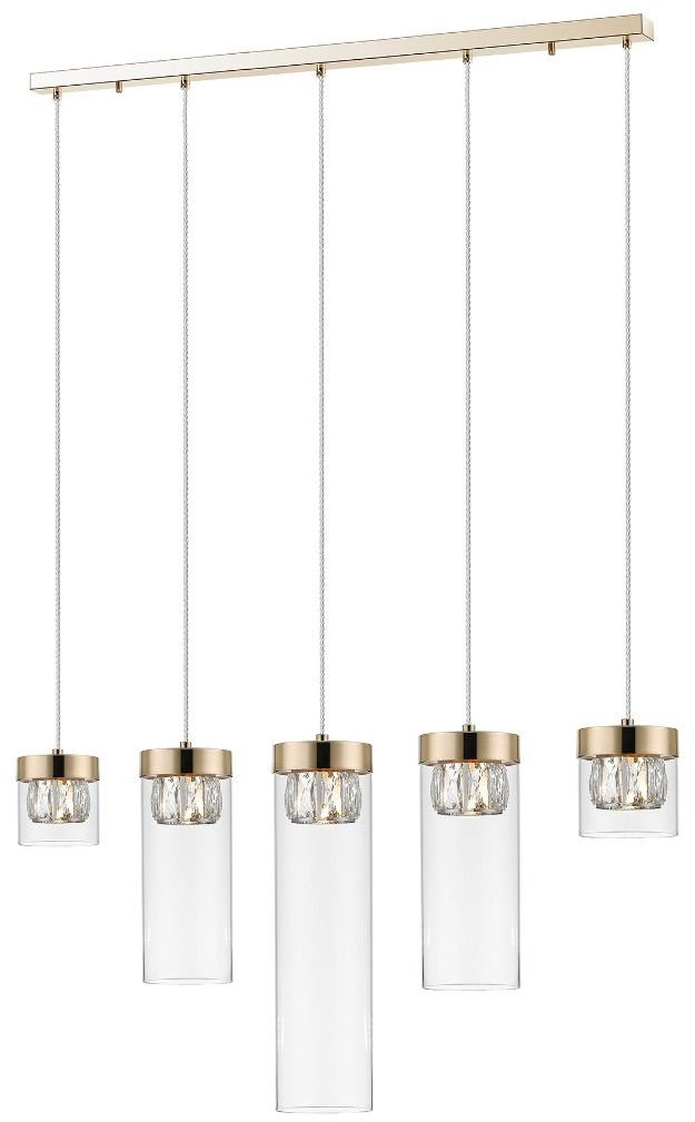 Zuma Line Gem lampada sospesa 5x28 W trasparente-oro P0389-05E-F7AC