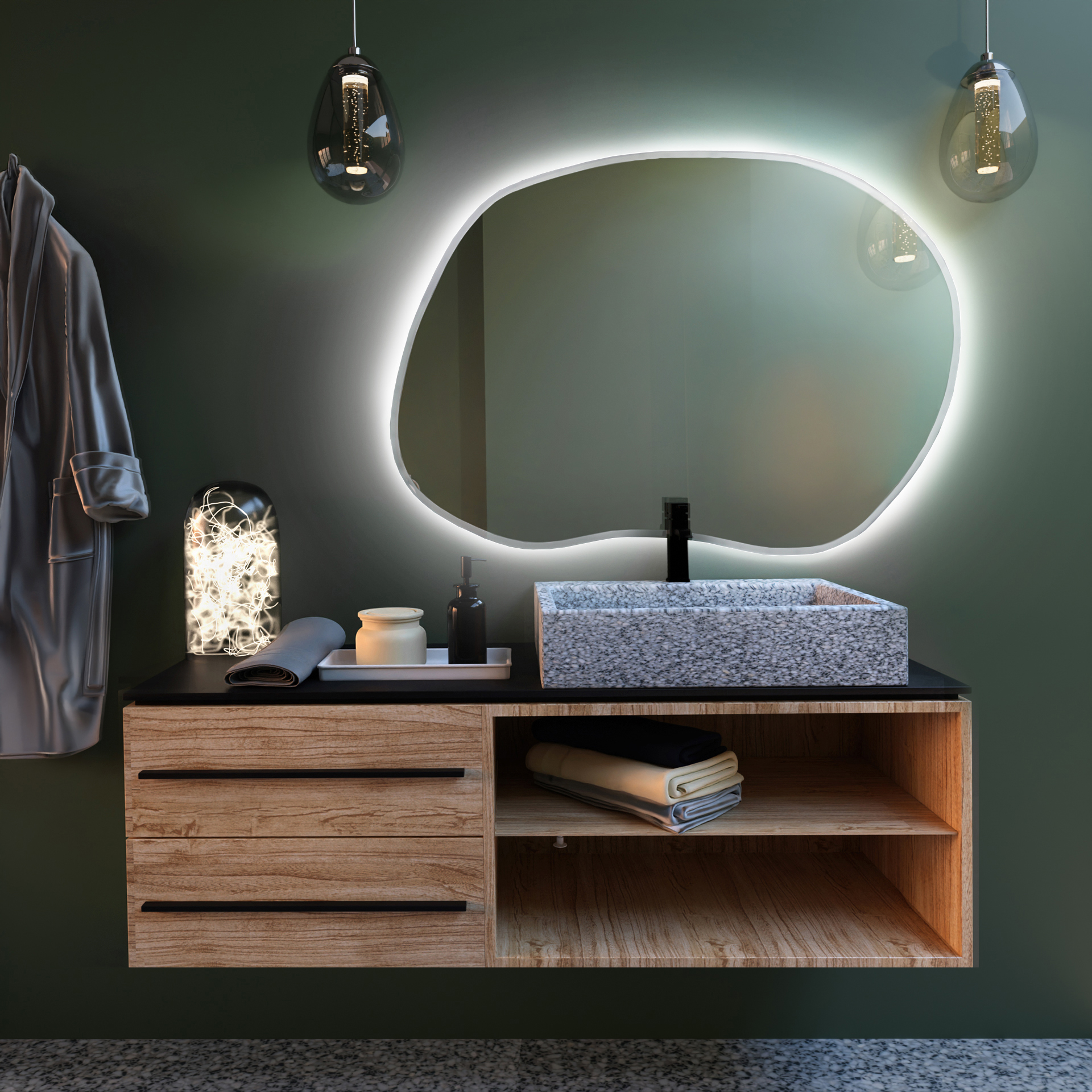 Baltica Design Bright Stain II specchio 100x72 cm con illuminazione bianco 5904107919362