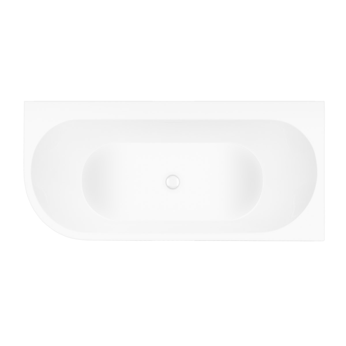 Set vasca da bagno angolare Oltens Hulda 11004000, copertura piletta Oltens 09002000