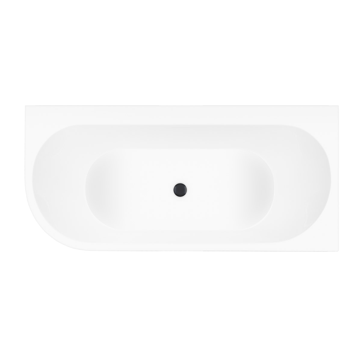 Set vasca da bagno angolare Oltens Hulda 11004000, copertura piletta Oltens 09002300