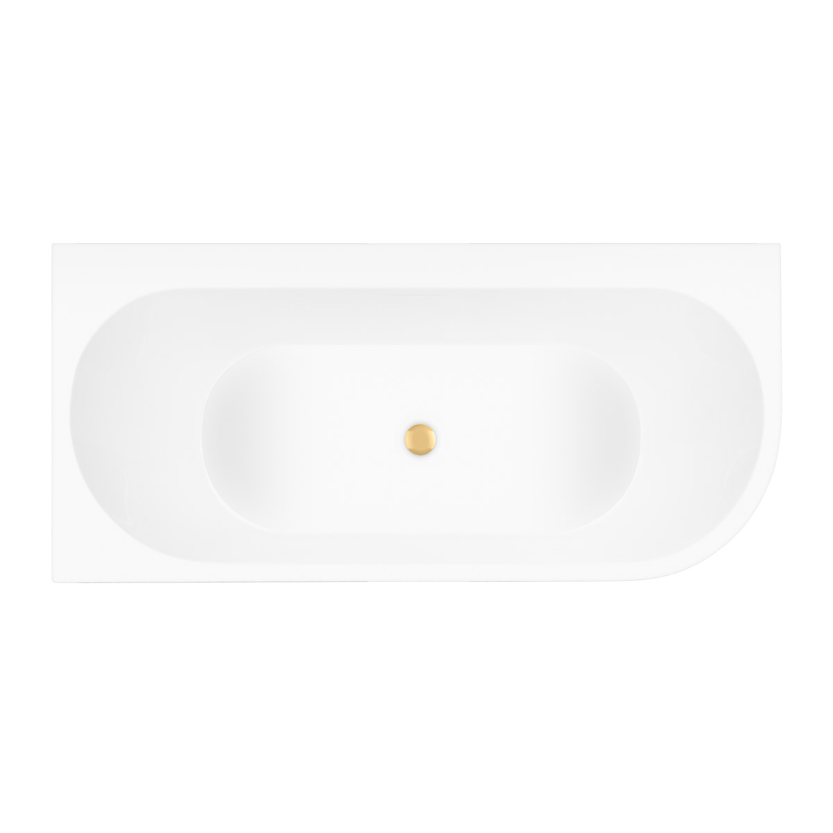 Set vasca da bagno angolare Oltens Hulda 11005000, copertura piletta Oltens 09002810