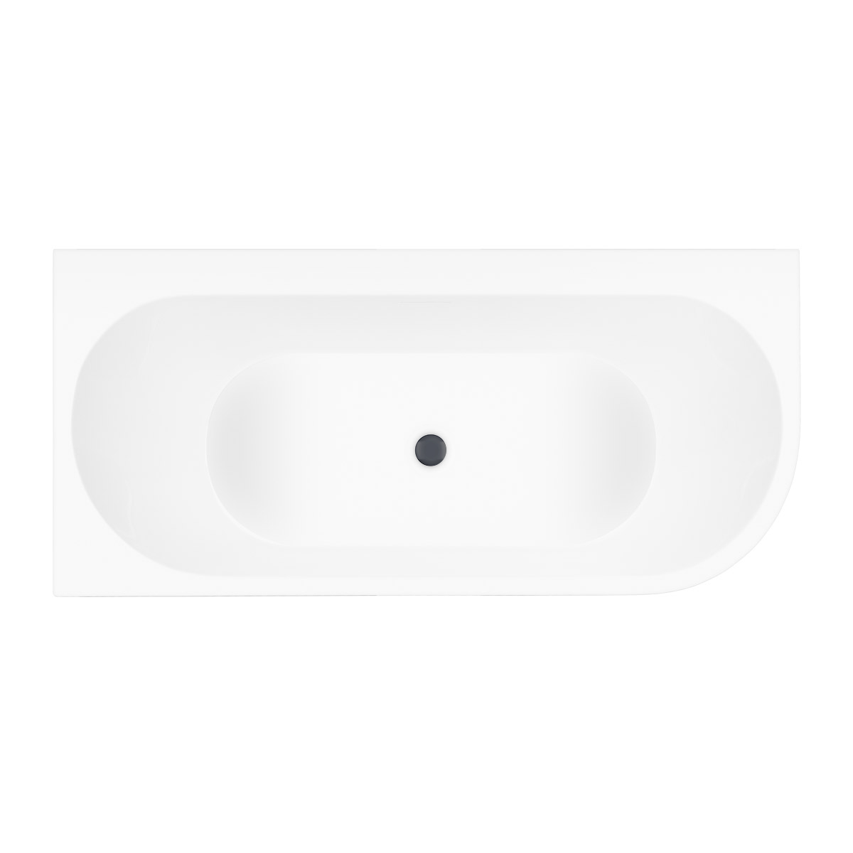 Set vasca da bagno angolare Oltens Hulda 11005000, copertura piletta Oltens 09002400