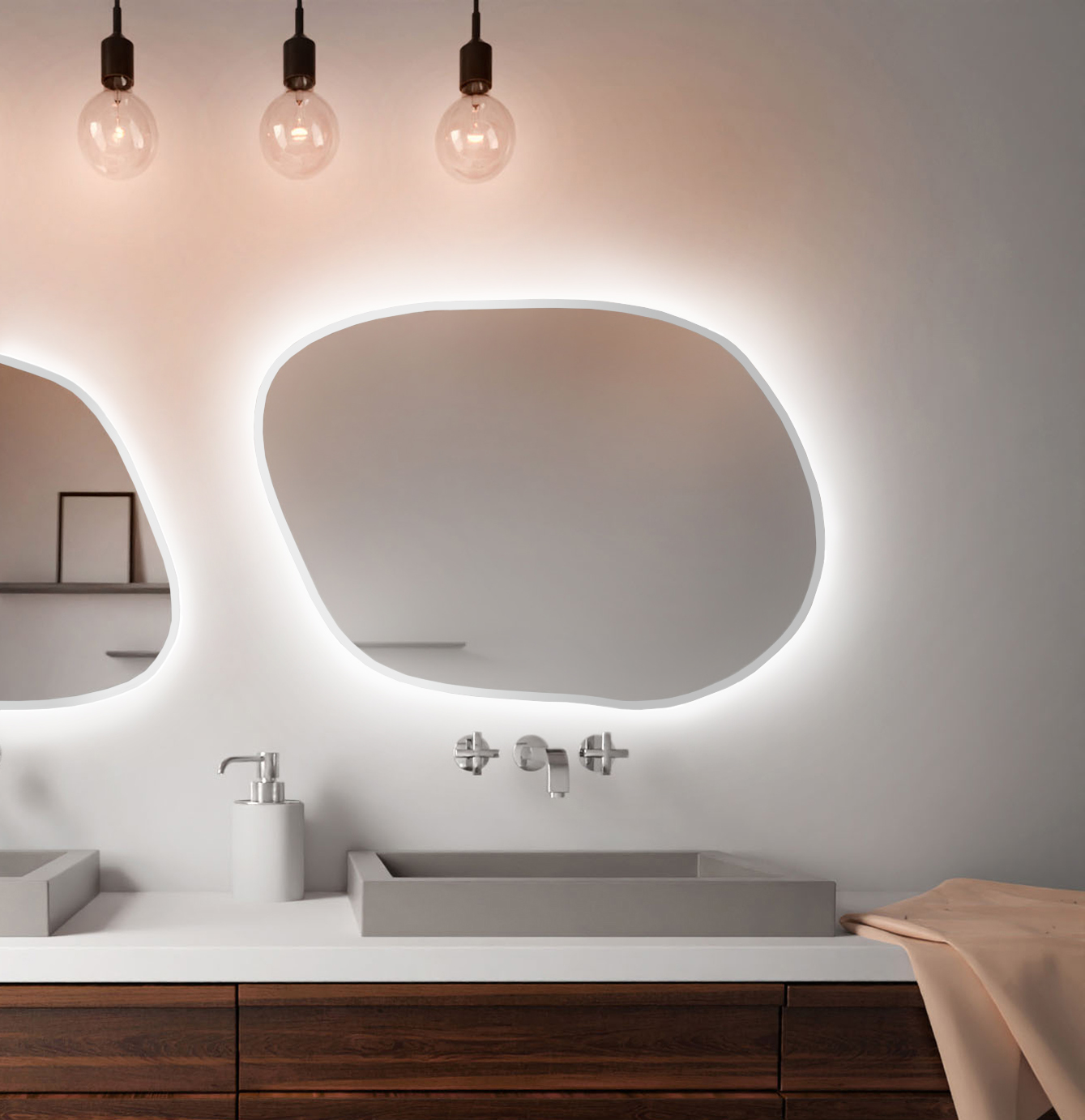 Baltica Design Bright Stain IV specchio 80x57 cm con illuminazione bianco 5904107920740
