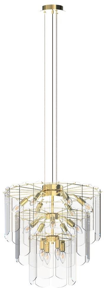 Zuma Line Nira lampada sospesa x40 W trasparente-oro MD3523-14L-EGN