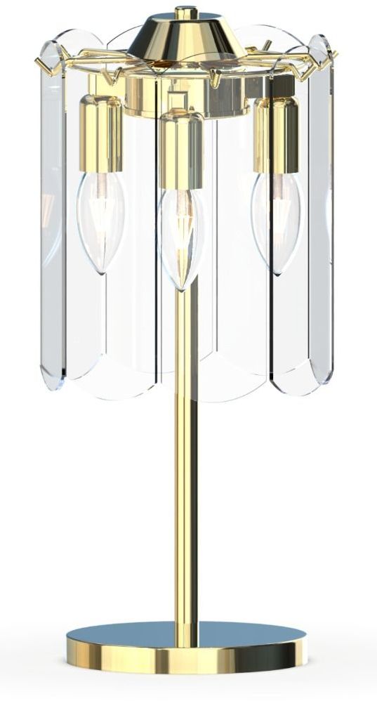 Zuma Line Nira lampada da tavolo 3x40 W trasparente-oro MT3523-3S-EGN