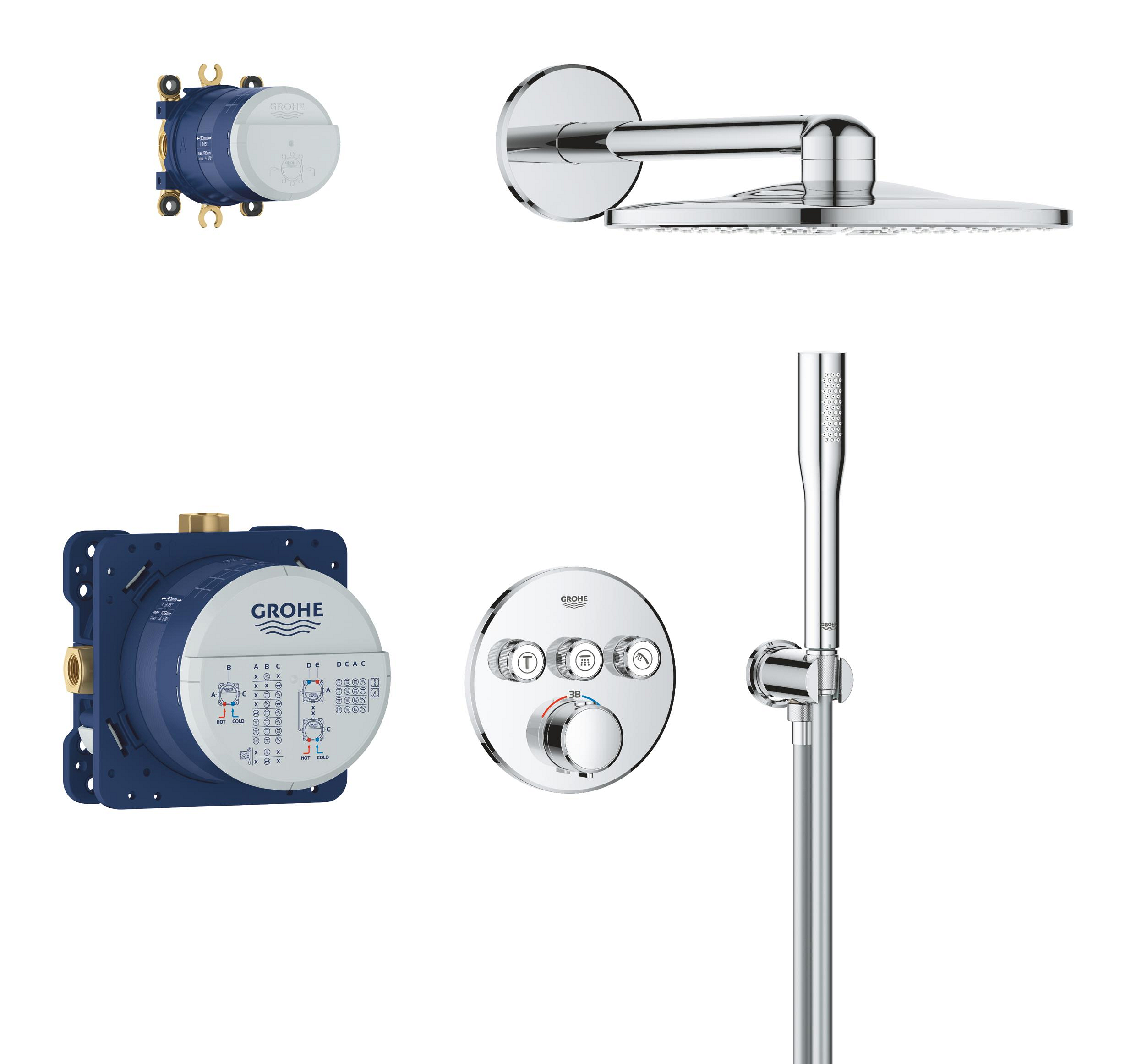 Grohe Precision Smartcontrol set doccia da incasso con termostato con soffione cromo 34874000