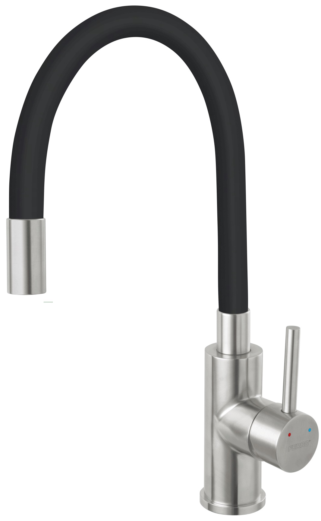 Ferro Zumba Inox rubinetto da cucina verticale nero-inox BZA4BSS