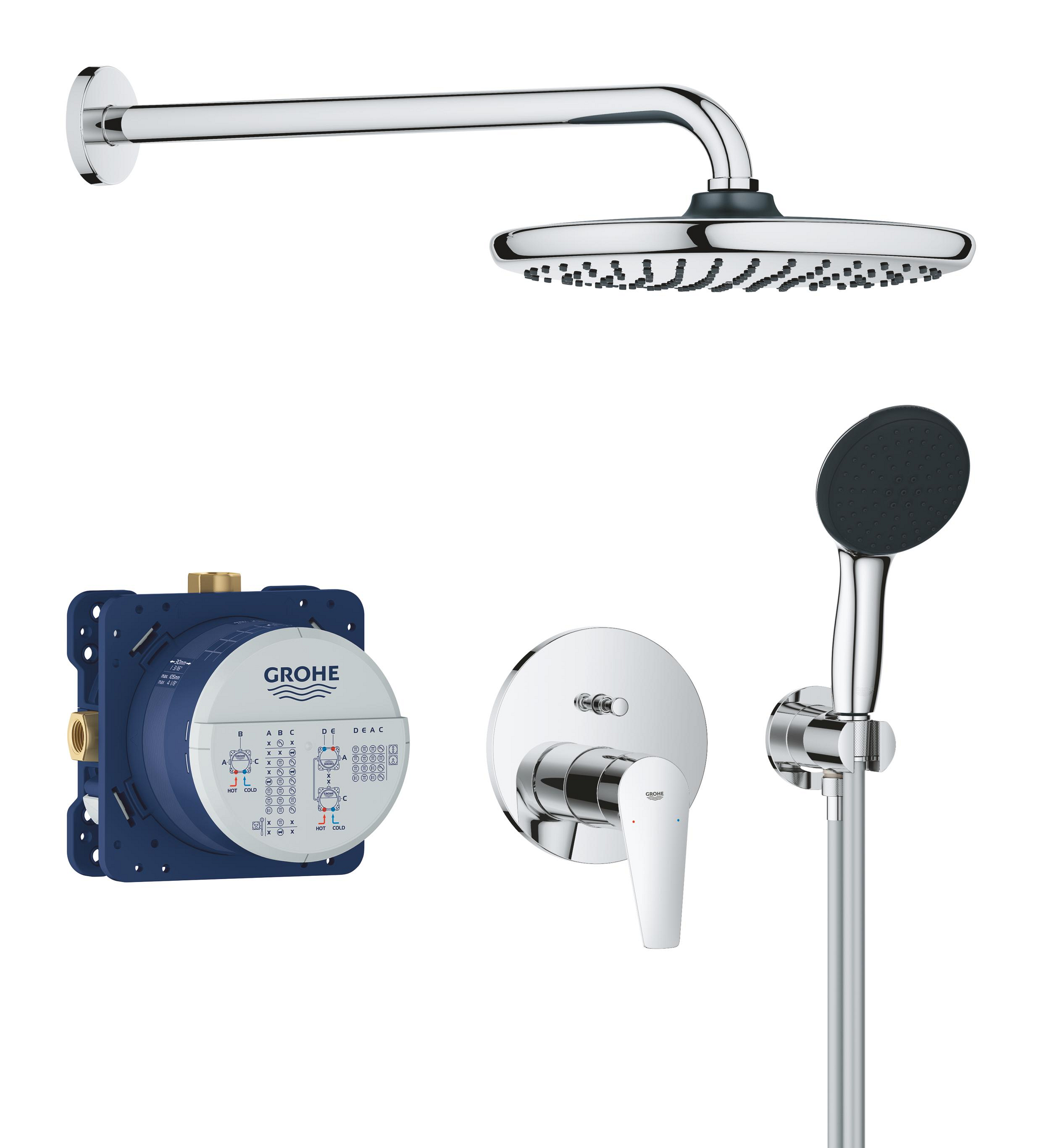 Grohe Start Edge set doccia da incasso con soffione cromo 25293000