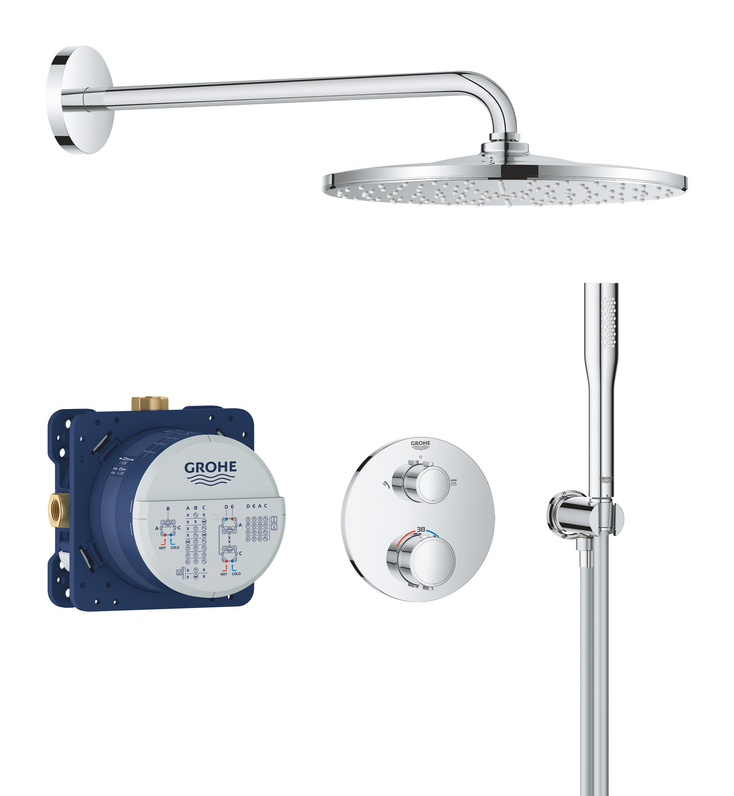 Grohe Vitalio Start set doccia da incasso con termostato con soffione cromo 34880000