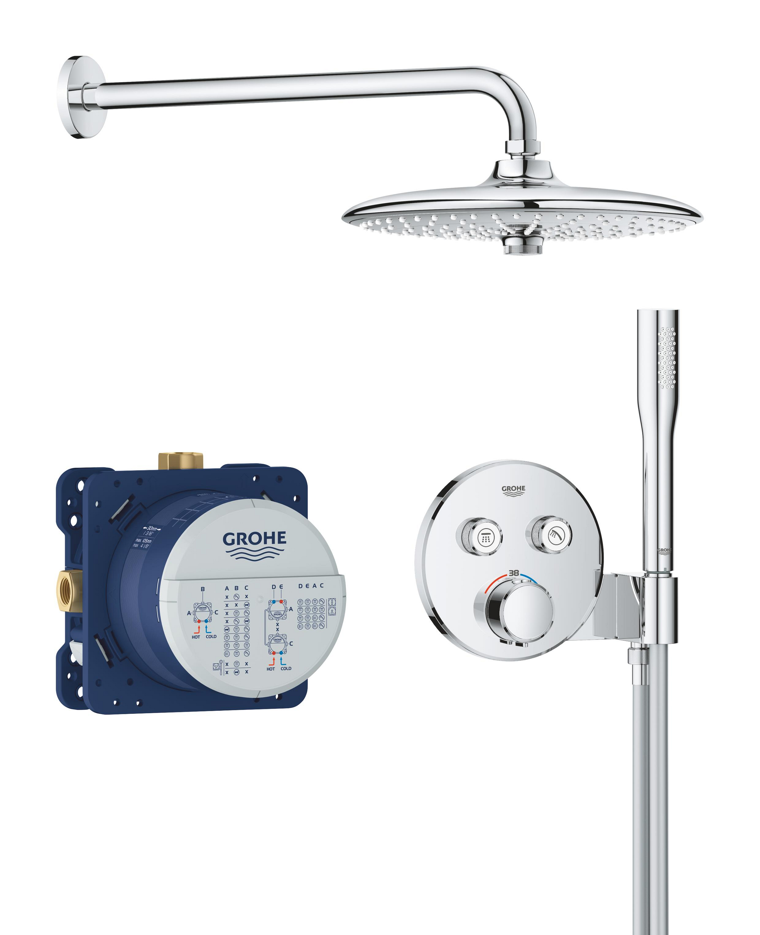 Grohe Precision Smartcontrol set doccia da incasso con termostato con soffione cromo 34878000