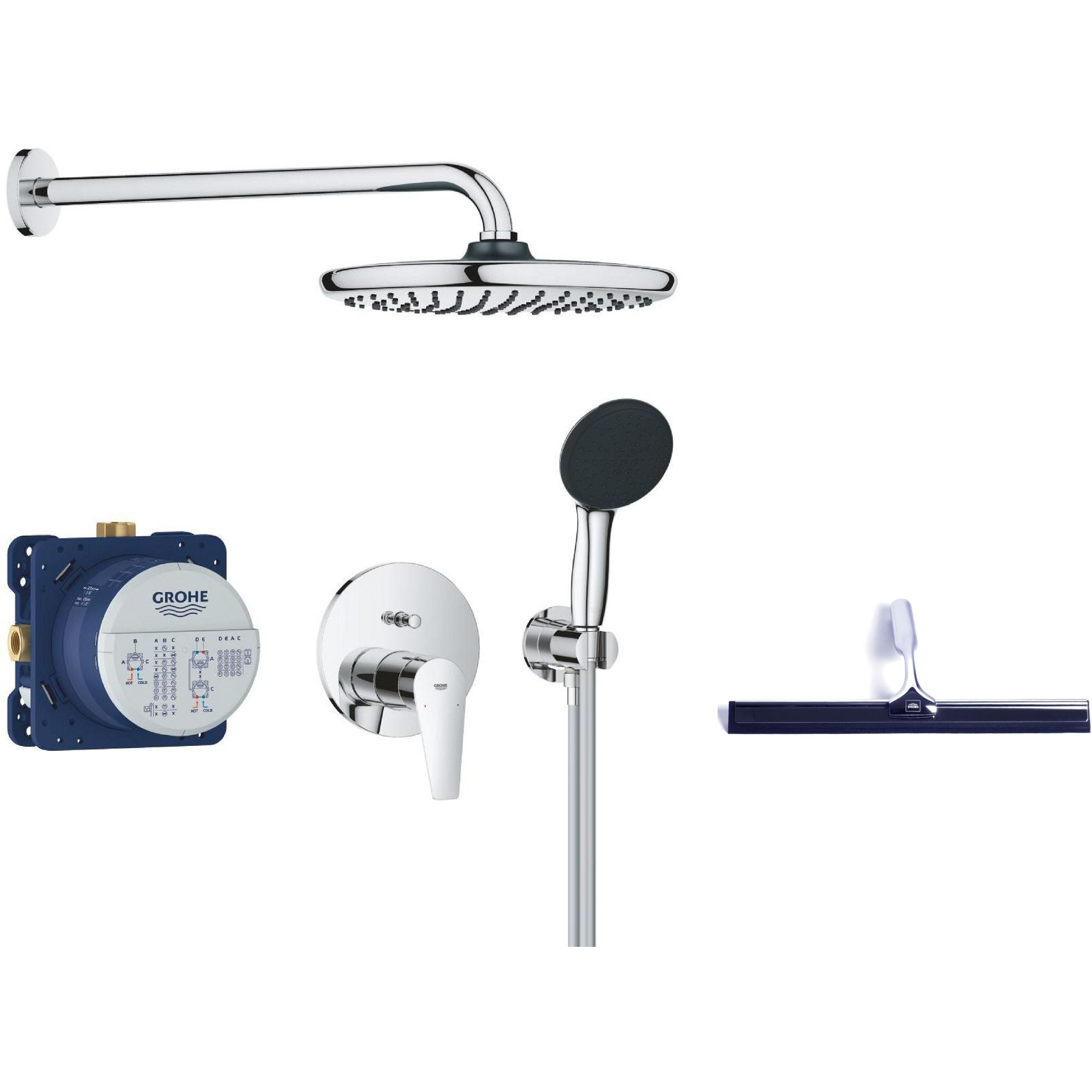 Set set doccia Grohe Start Edge 25293000, tira acqua Grohe 4067393055617