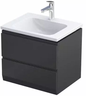 Oristo Brylant Uni armadietto 59.6x45.5x50 cm sottolavabo sospeso nero OR36-SD2S-60-8-V3