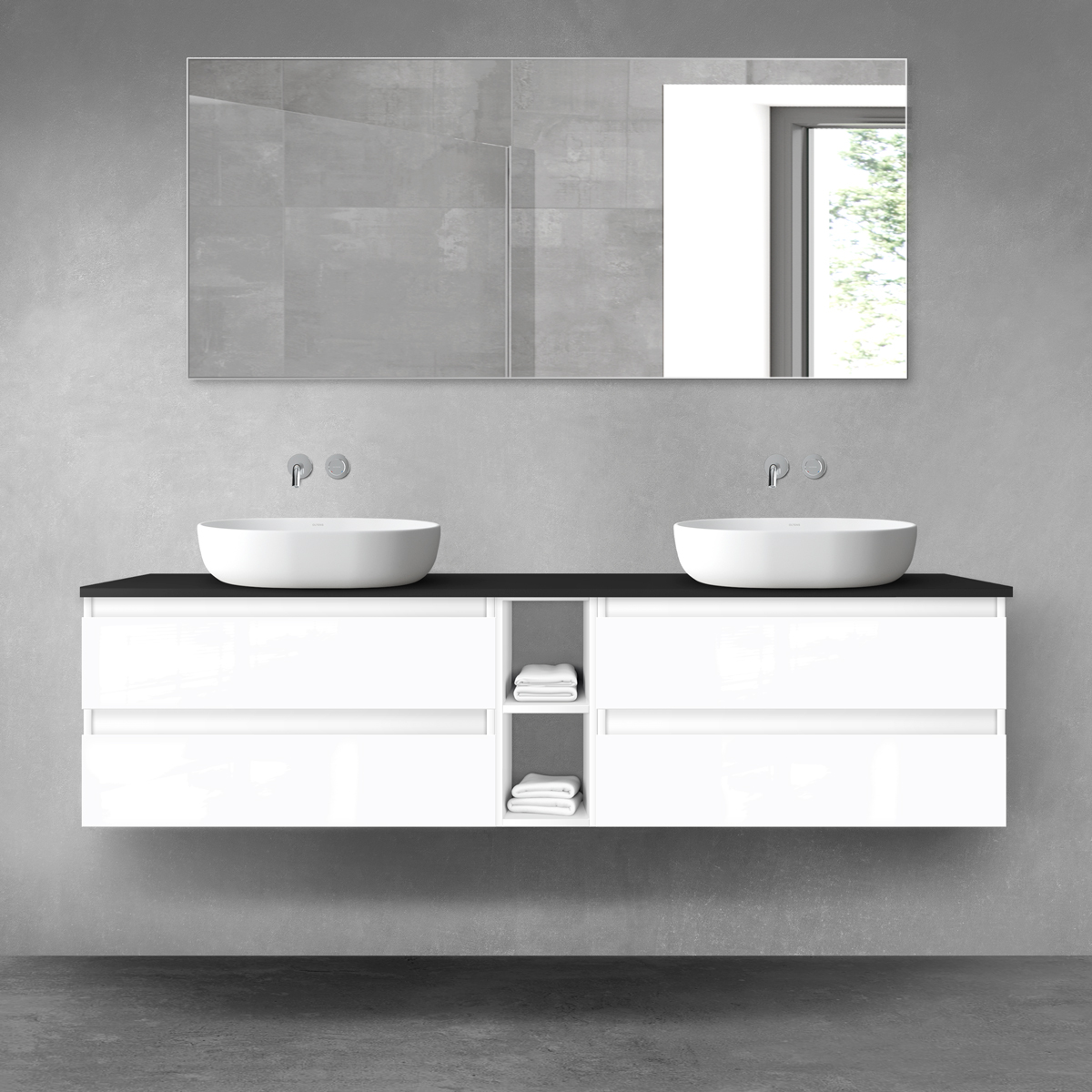 Set armadietto Oltens Vernal 60003000, piano sopra armadietto Oltens Vernal 63009300, 60021000