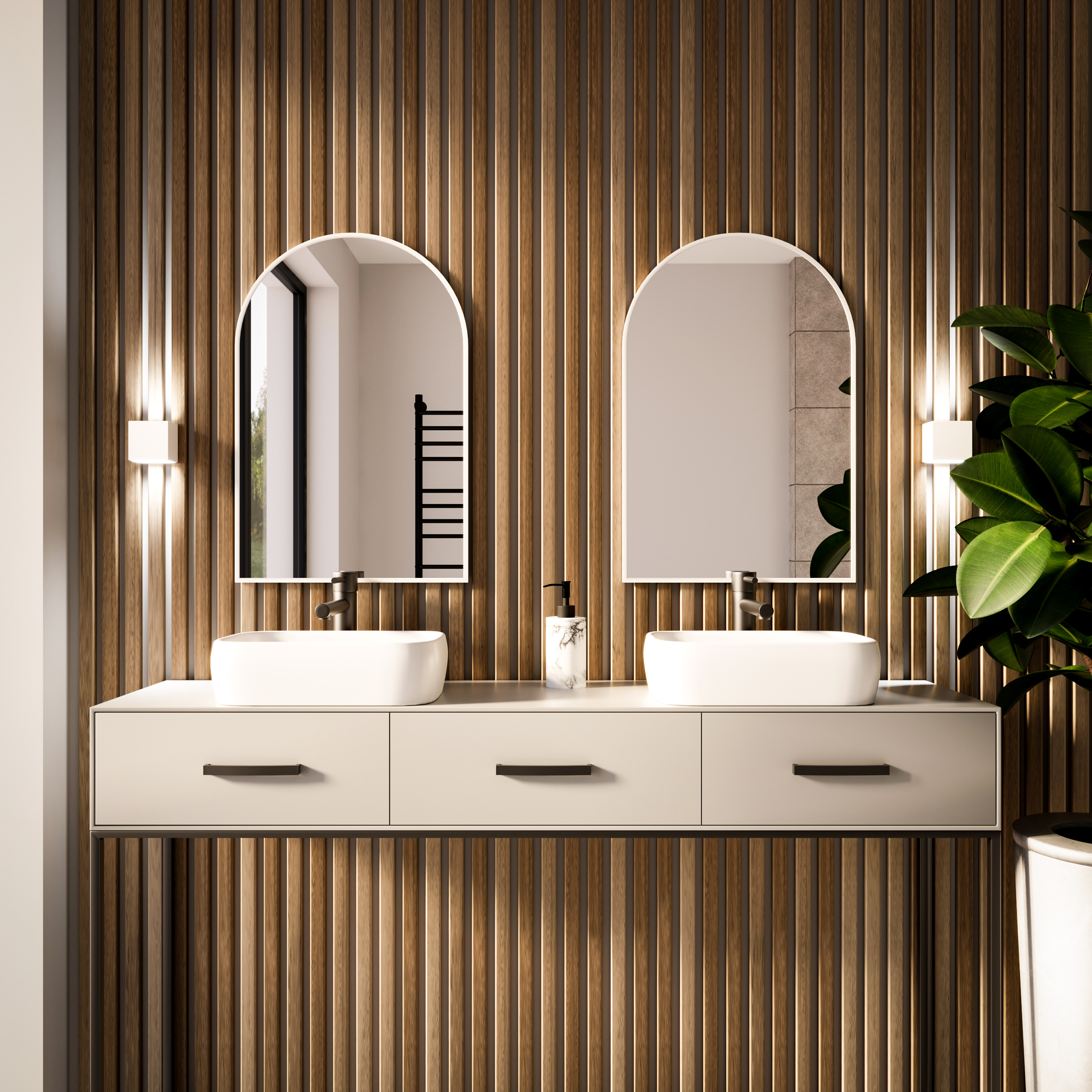 Baltica Design Tiny Border Pastille Cut specchio 50x90 cm bianco 5904107924557