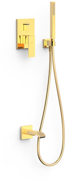 Tres Cuadro-Tres set per vasca e doccia da incasso oro 00628006OR