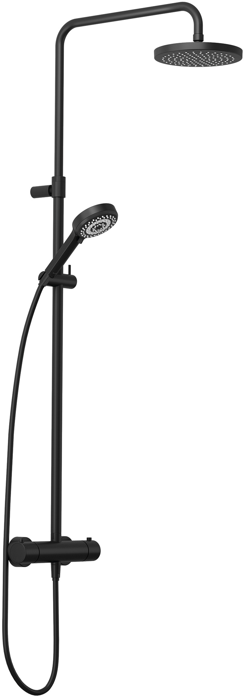 Kludi Dive set doccia a parete con termostato con soffione nero 6807939-00