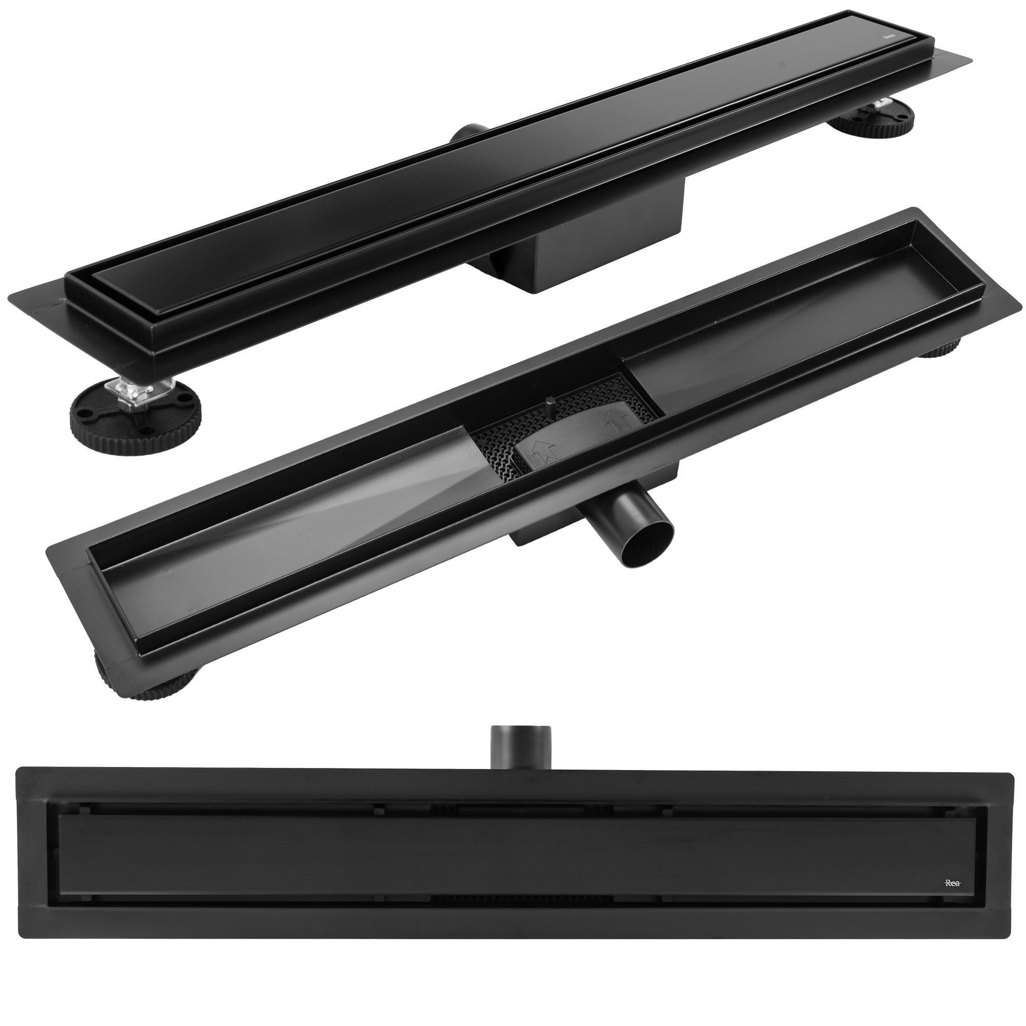 Rea Neox Czarny canalina lineare 50 cm nero REA-G6600