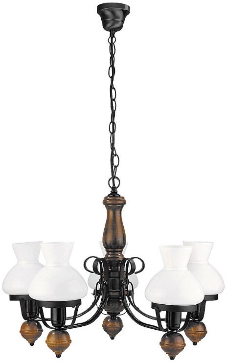 Rabalux Petronel lampada sospesa 5x60 W nero-marrone 7079