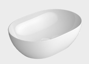 GSI Pura lavabo 50x35 cm ovale da appoggio bianco 886011