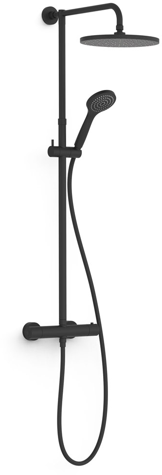 Tres Base Plus set doccia da incasso con termostato con soffione nero 21639302NM