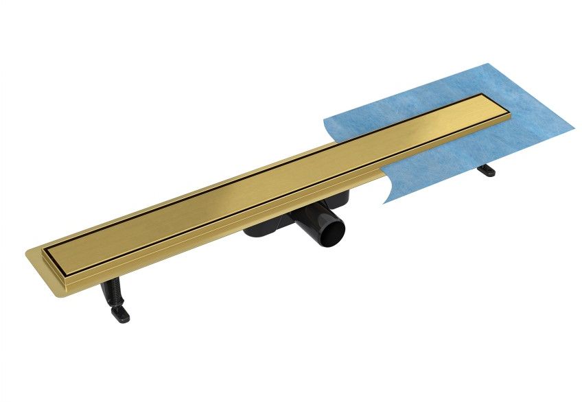 Besco Virgo Duo canalina lineare con griglia 70 cm oro OL-70-VG