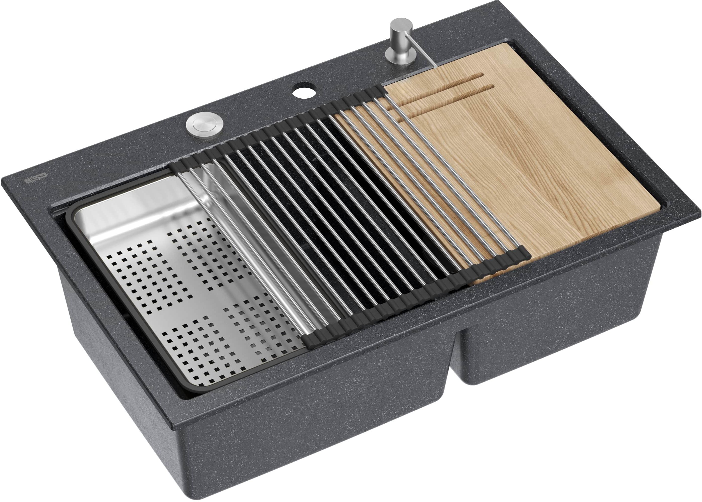 Quadron Marc 120 lavello graniteq 76x50 cm nero HQC7650U8_BS