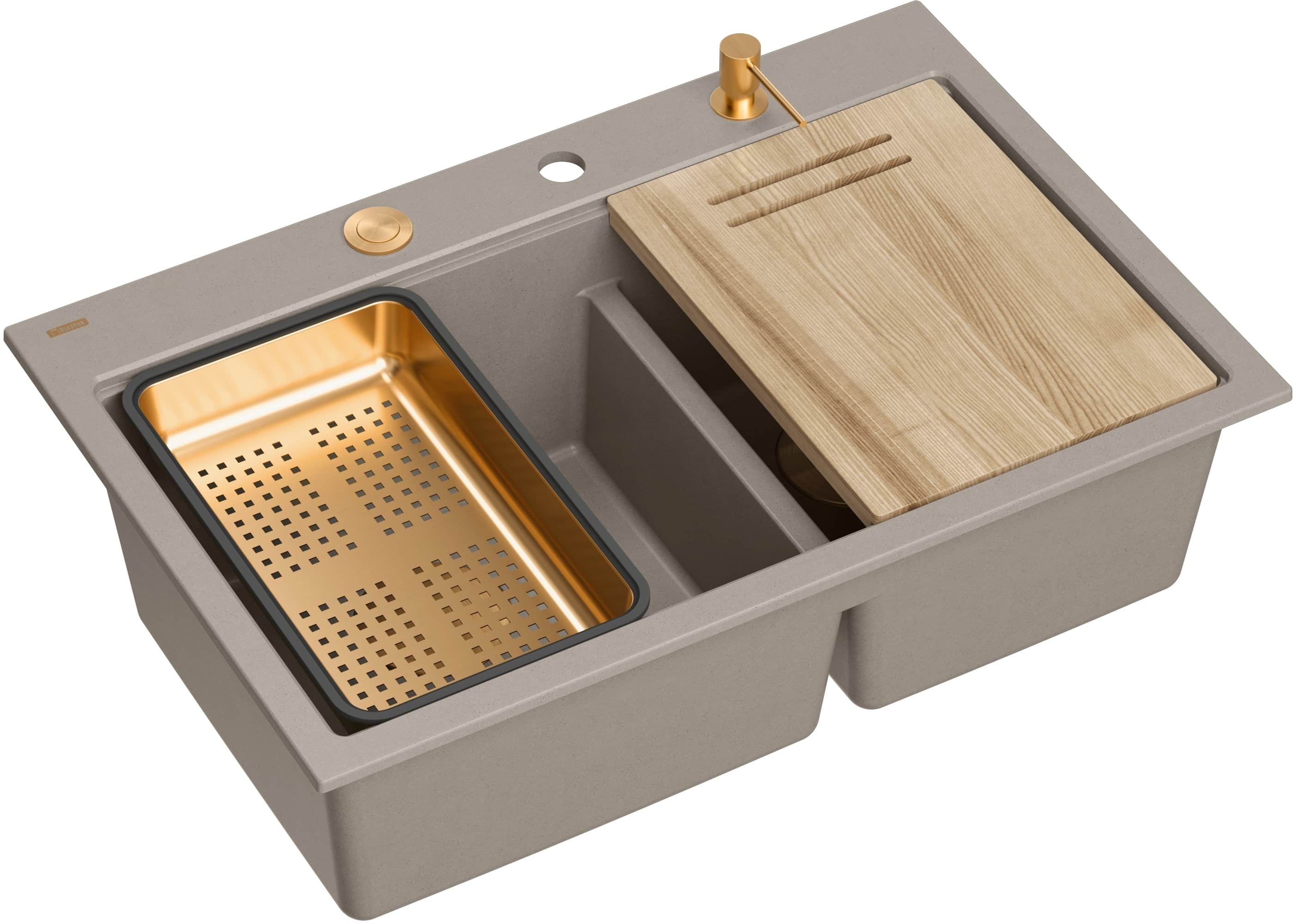 Quadron Marc 120 lavello graniteq 76x50 cm beige HQC7650U4_PVDC1
