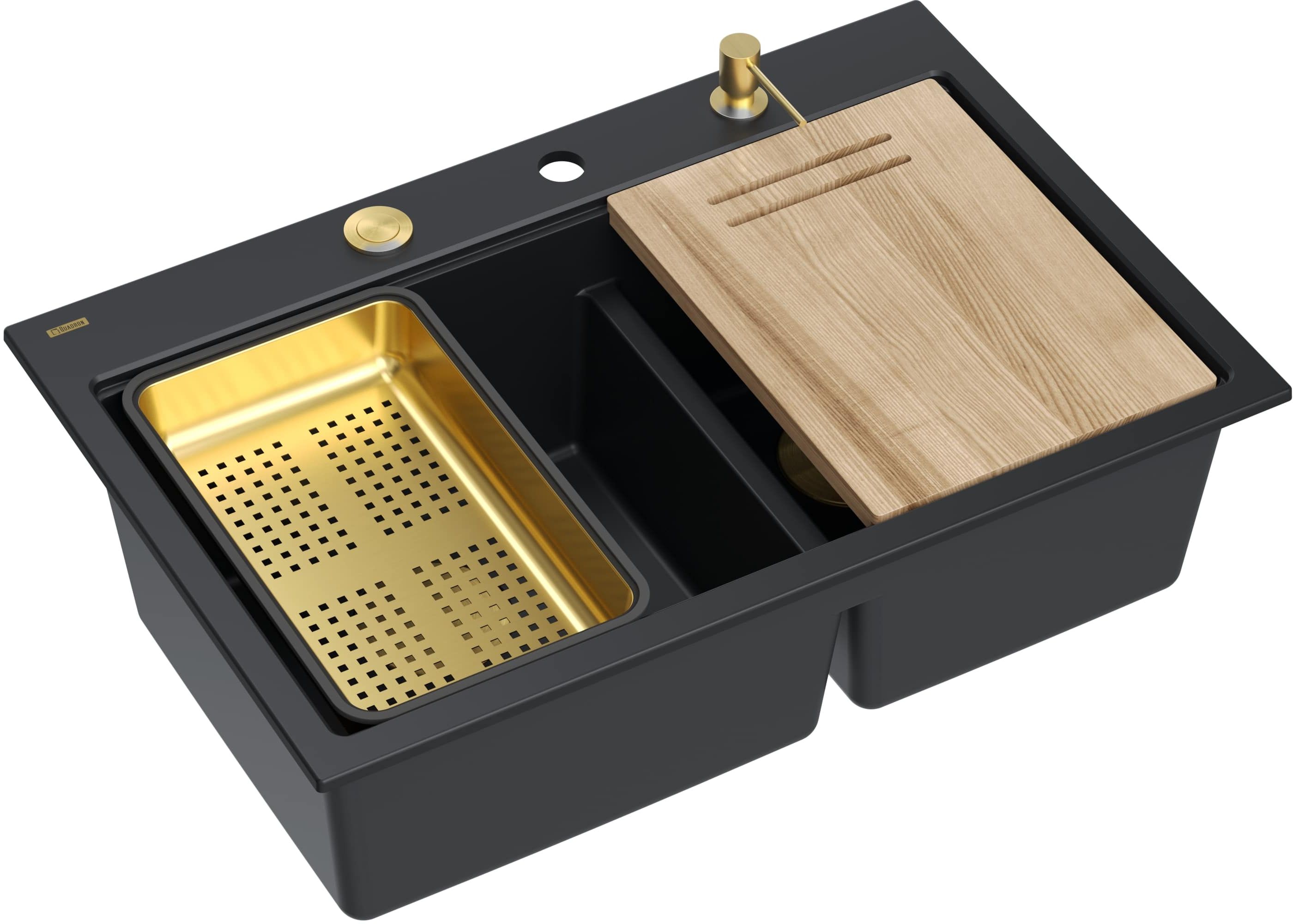 Quadron Marc 120 lavello graniteq 76x50 cm nero HQC7650U7_PVDG1
