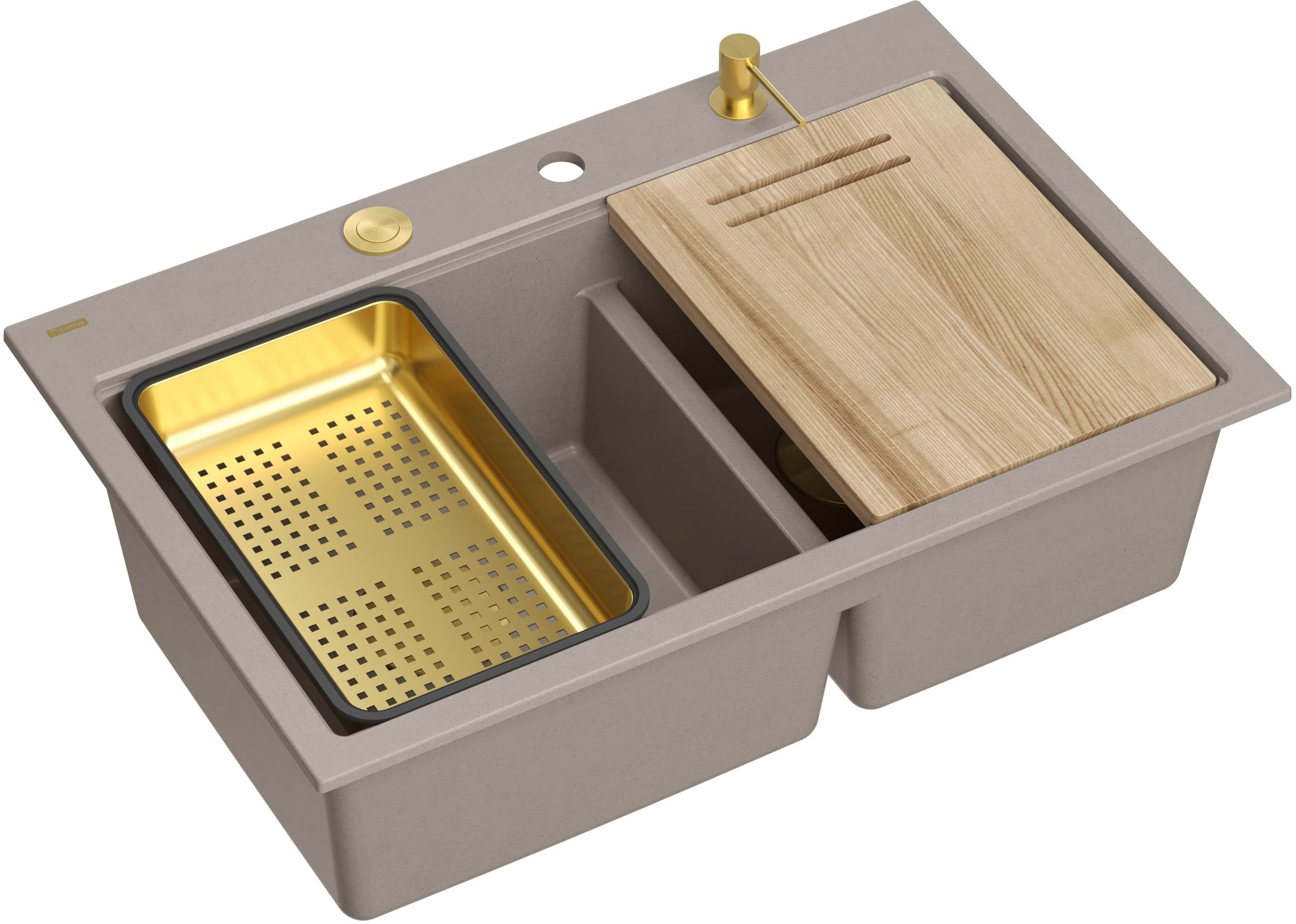 Quadron Marc 120 lavello graniteq 76x50 cm beige HQC7650U4_PVDG1
