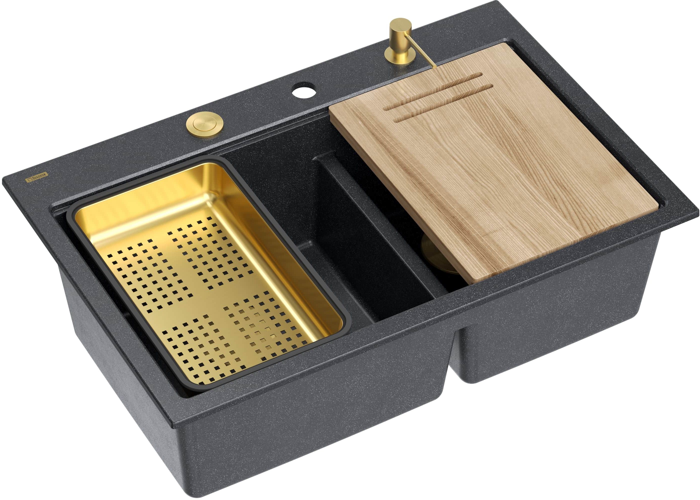 Quadron Marc 120 lavello graniteq 76x50 cm nero HQC7650U8_PVDG1