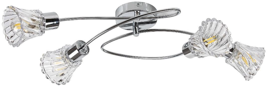 Rabalux Hestia lampada da soffitto 4x40 W cromo-trasparente 5302