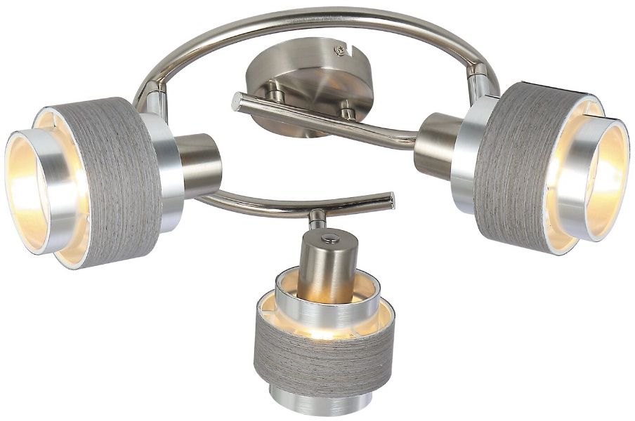 Rabalux Basil lampada da soffitto 3x10 W cromo-grigio-satinato 5381