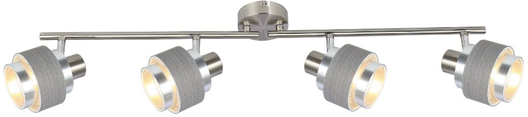 Rabalux Basil lampada da soffitto 4x10 W cromo-grigio-satinato 5382