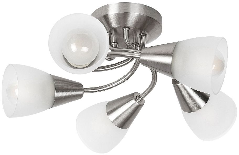 Rabalux Connor lampada da soffitto 5x40 W cromo-satinato-vetro opalino 5691