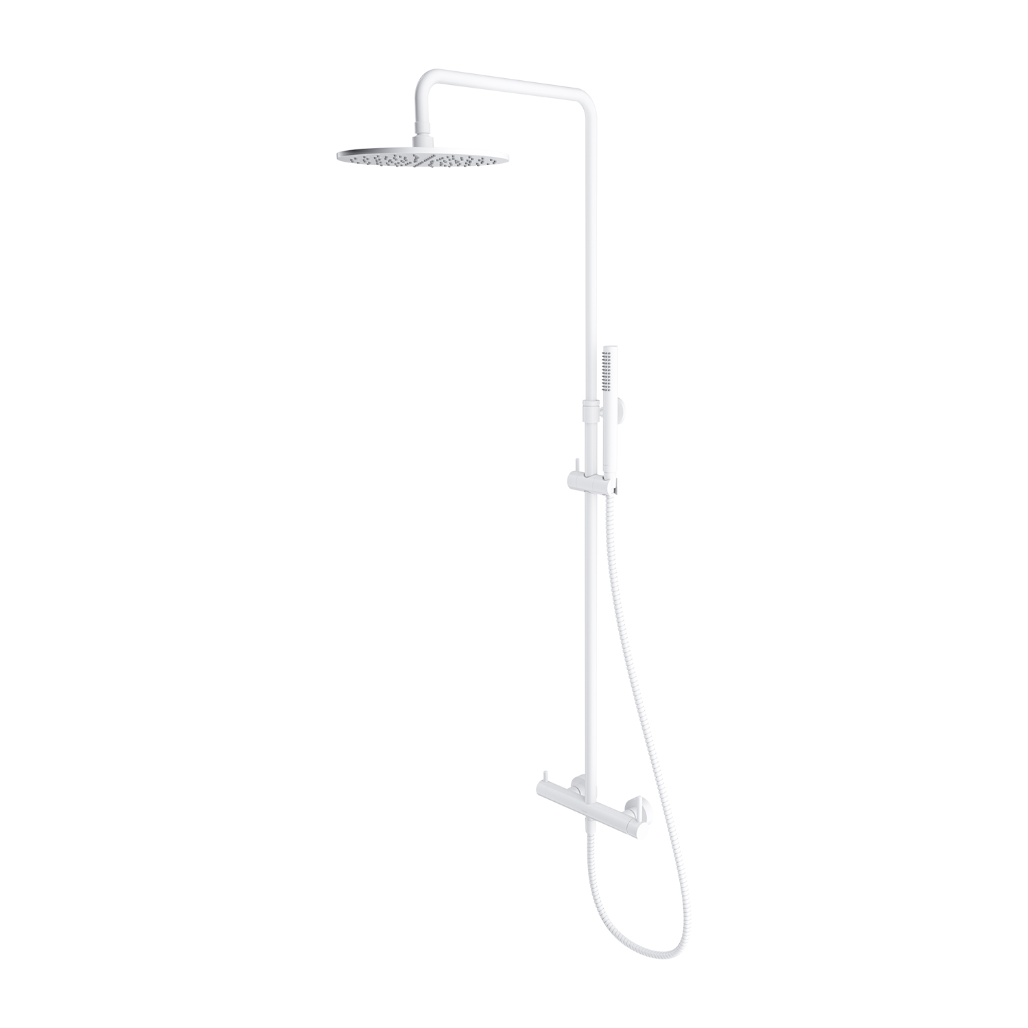 Omnires Y set doccia a parete con soffione bianco Y1244MWM