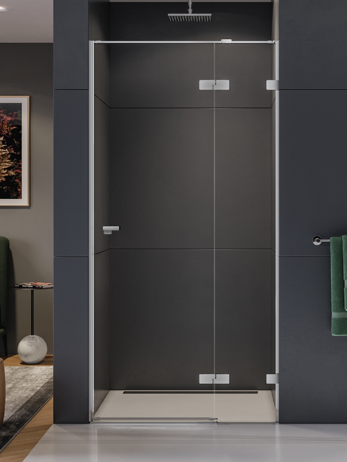 New Trendy Eventa porta doccia 120 cm a battente cromo lucida/vetro trasparente EXK-4459