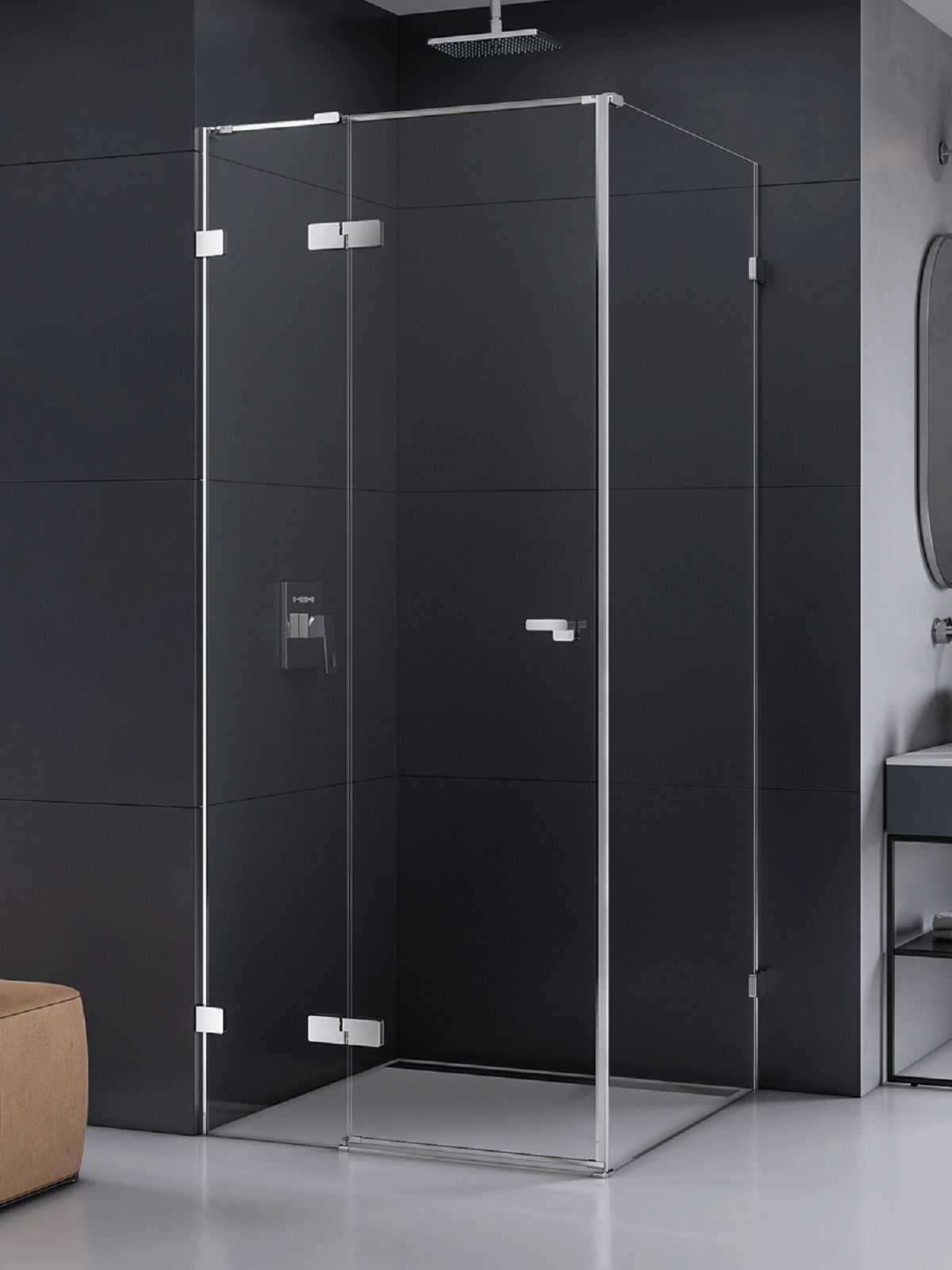 New Trendy Eventa box doccia 80x70 cm rettangolare cromo lucida/vetro trasparente EXK-4468