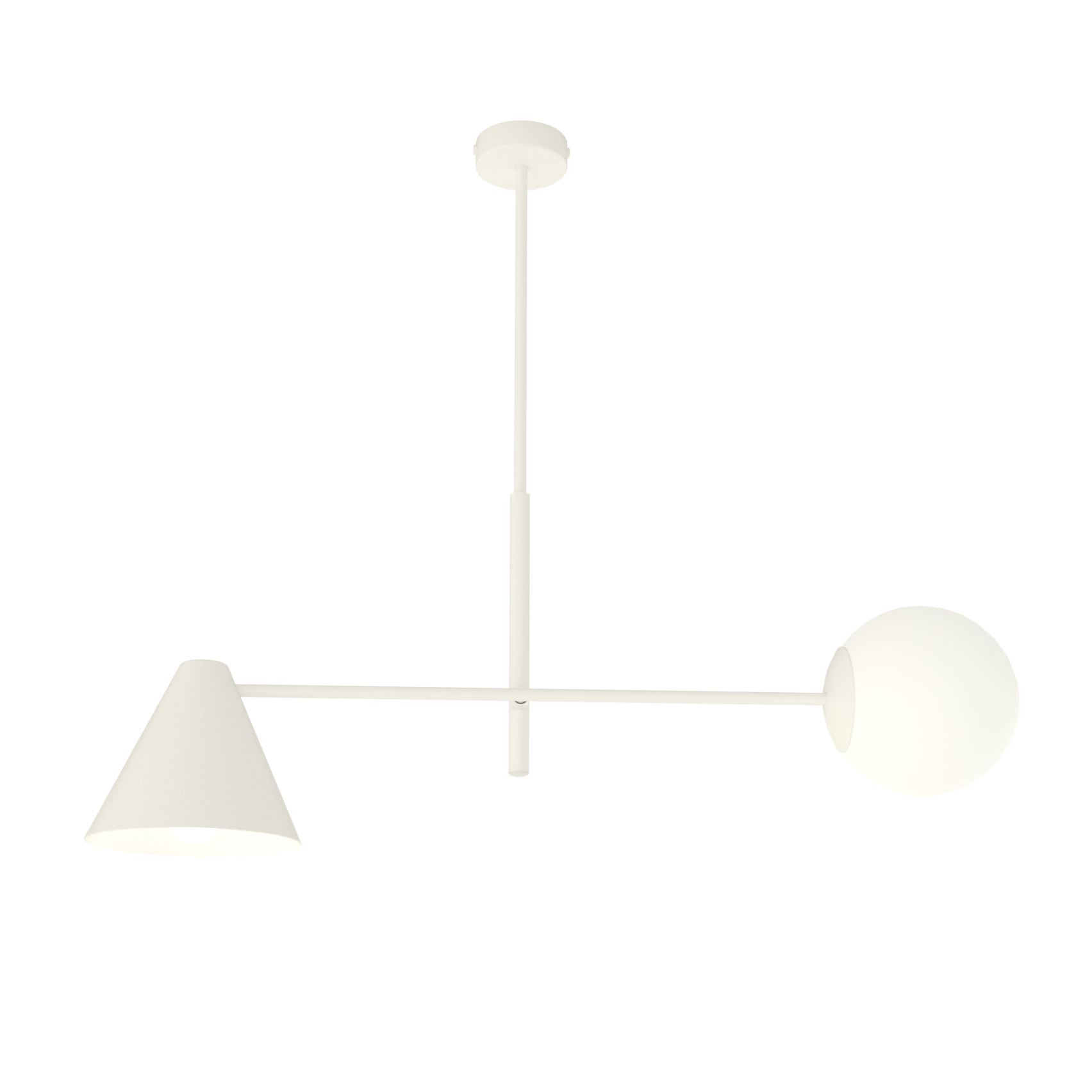 Emibig Hermes lampada da soffitto 2x10 W bianco 1348/2
