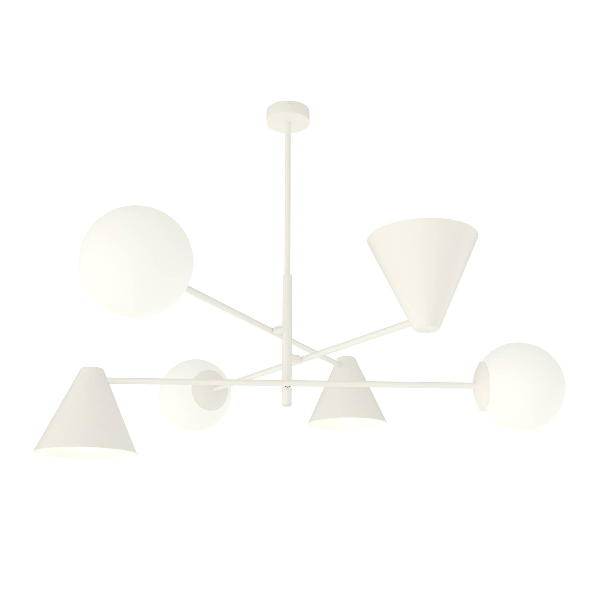 Emibig Hermes lampada da soffitto 6x10 W bianco 1348/6