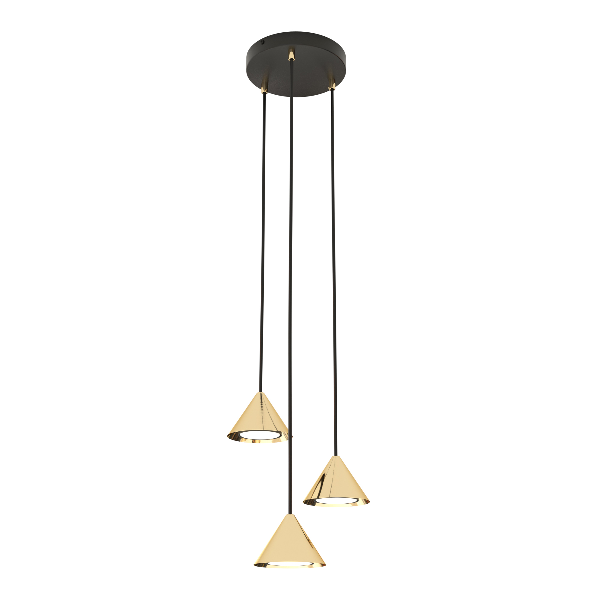 Emibig Elit lampada sospesa 3x10 W nero-oro 13293PREM