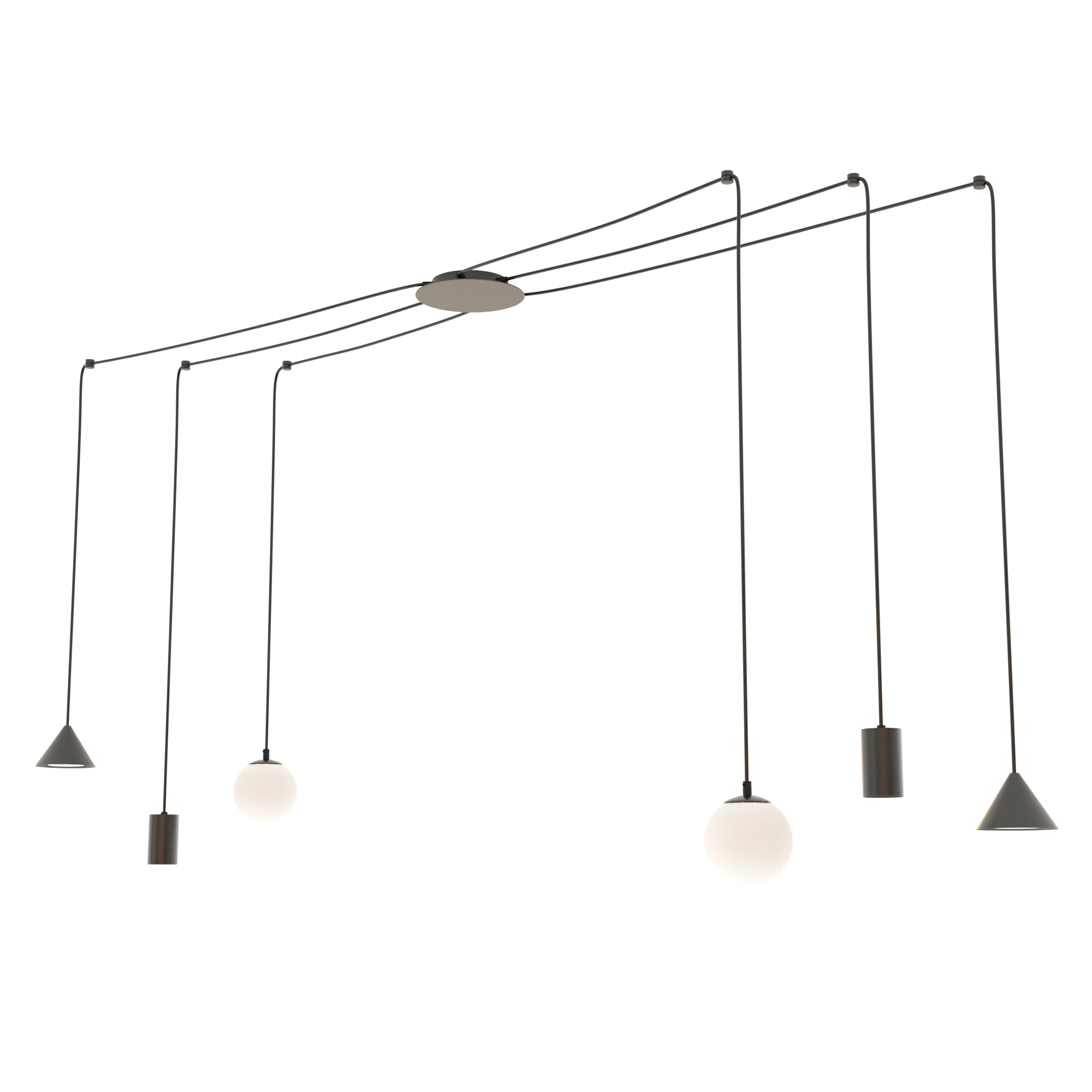 Emibig Fuji lampada sospesa 6x0 W nero 13496