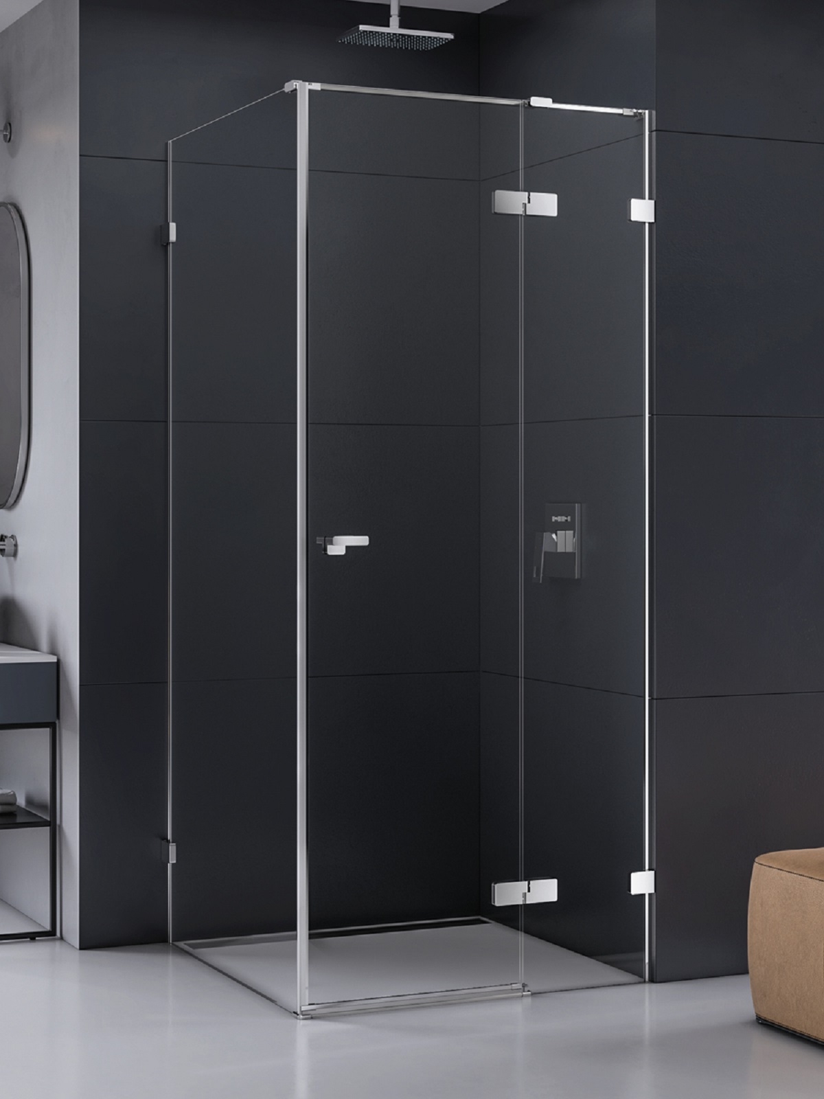 New Trendy Eventa box doccia 110x100 cm rettangolare cromo lucida/vetro trasparente EXK-4519