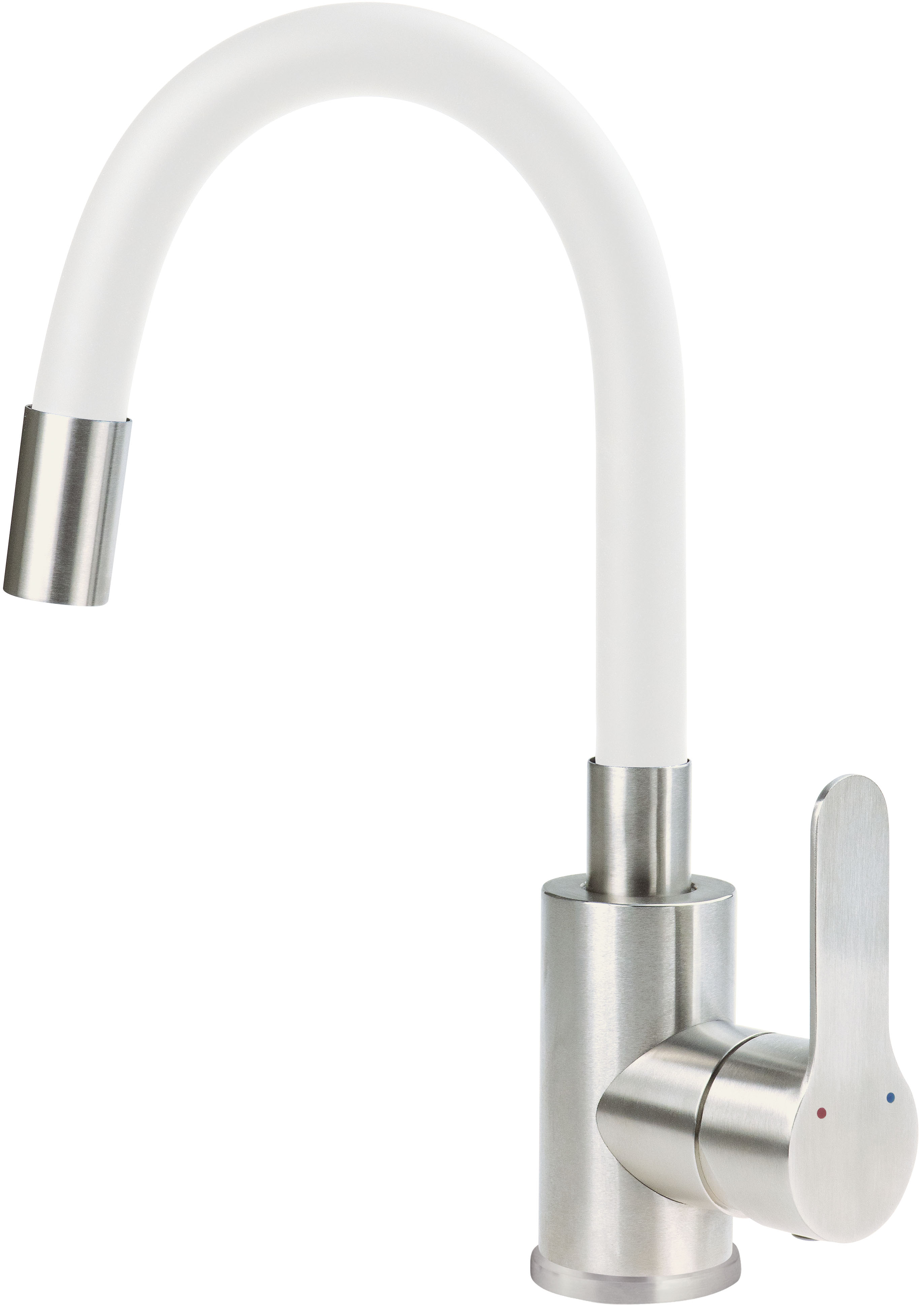 Deante Lupo rubinetto per lavabo verticale bianco-acciaio BLU_W240