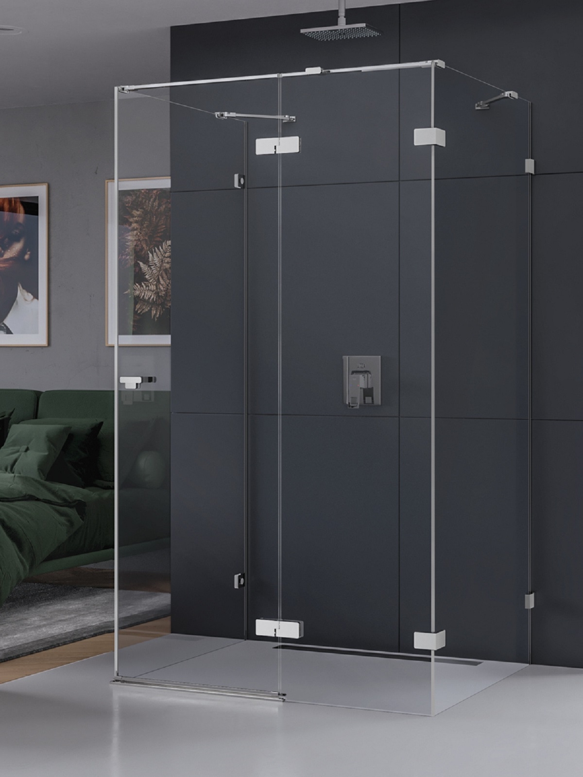 New Trendy Eventa box doccia 90x80 cm rettangolare cromo lucida/vetro trasparente EXK-4574