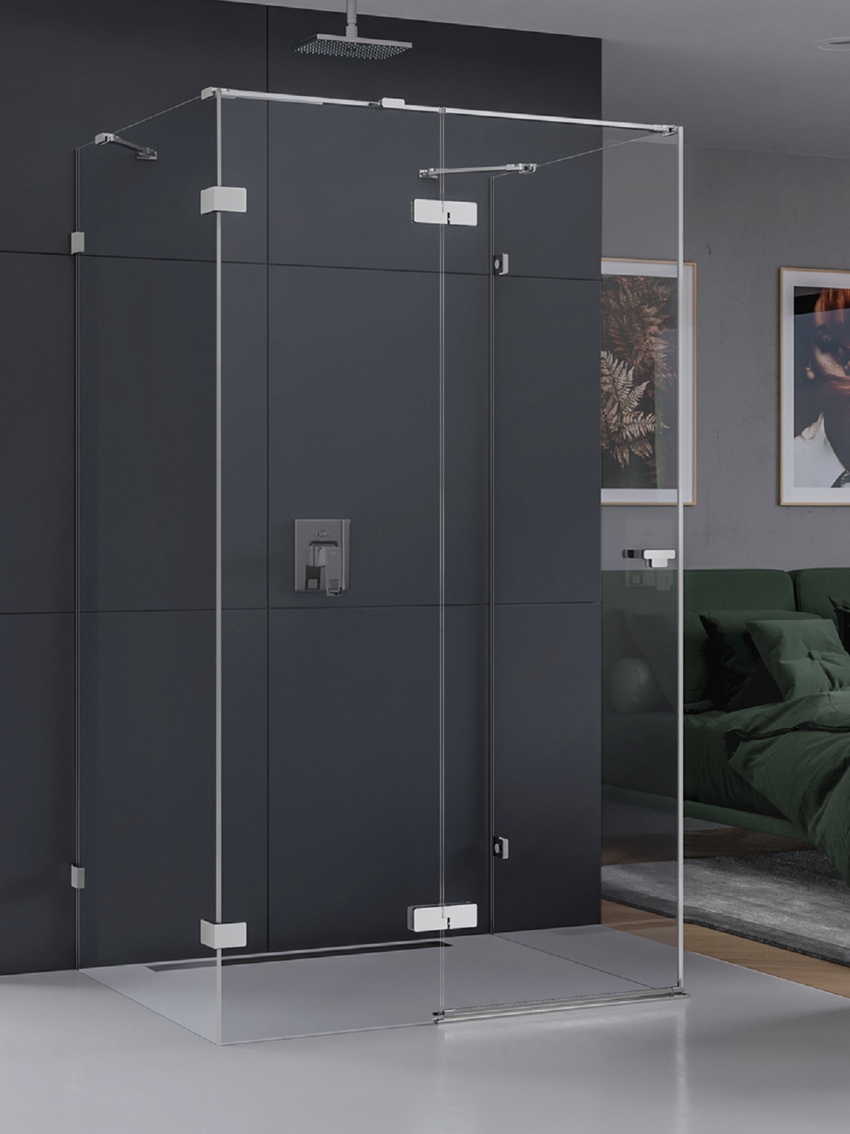 New Trendy Eventa box doccia 100x80 cm rettangolare cromo lucida/vetro trasparente EXK-4583