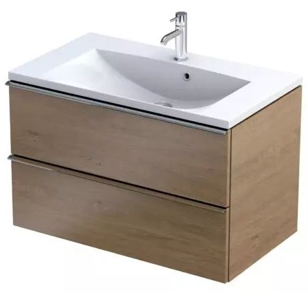 Oristo Etna armadietto 80x45.5x50 cm sottolavabo sospeso rovere OR52-SD2S-80-78