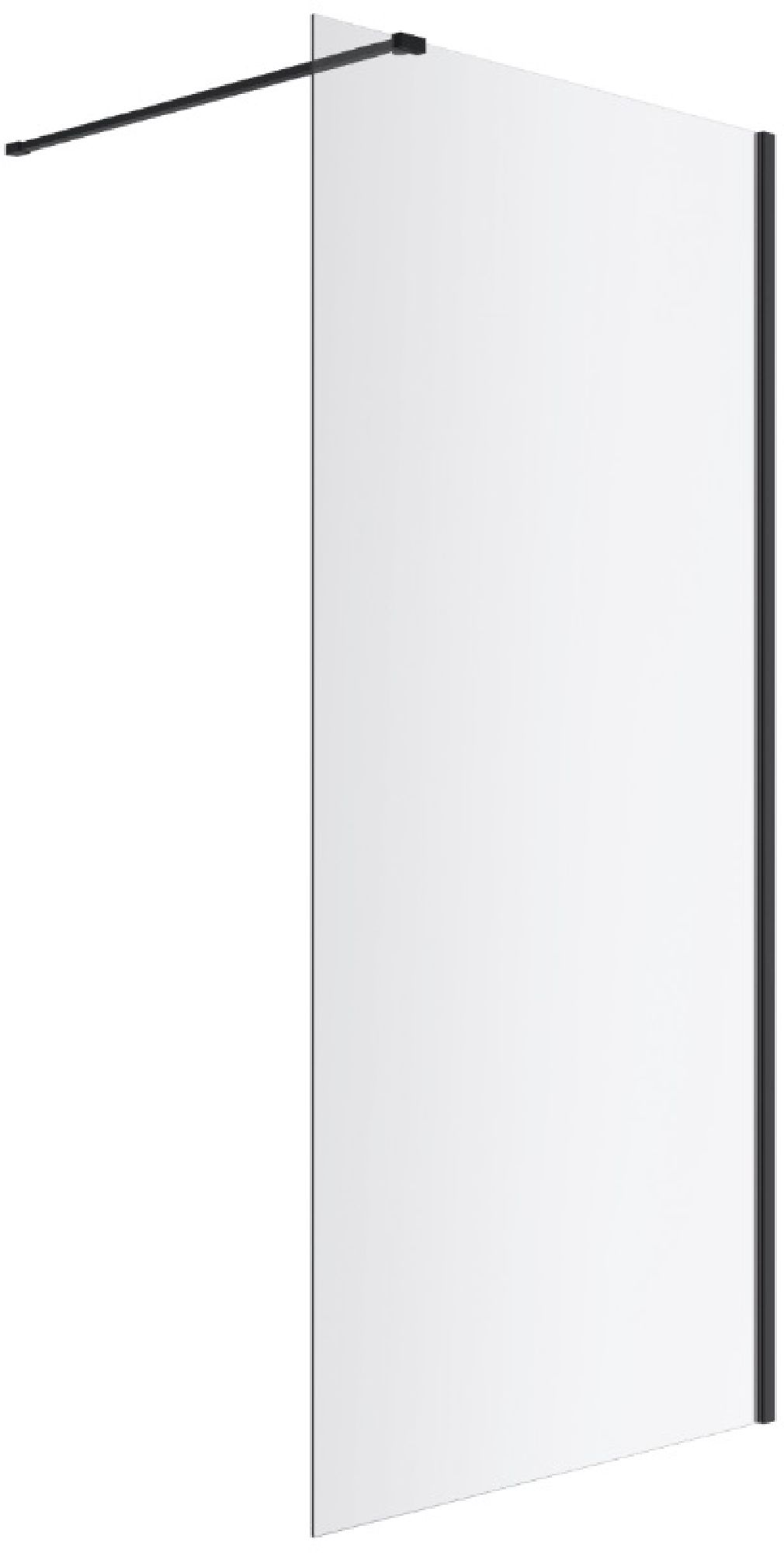 Excellent Vidoq parete doccia walk-in 100 cm nero opaca/vetro trasparente KAEX.1506.1000.LP.BL